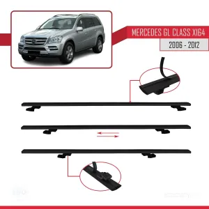 Mercedes-Benz GL Class (X164) 2006-2012 Arası ile uyumlu Basic Model Ara Atkı Tavan Barı SİYAH 3 ADET - Görsel 5