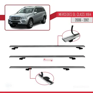 Mercedes-Benz GL Class (X164) 2006-2012 Arası ile uyumlu Basic Model Ara Atkı Tavan Barı GRİ 3 ADET - Görsel 5