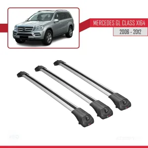 Mercedes GL Class (X164) 2006-2012 Arası ile uyumlu ACE-1 Ara Atkı Tavan Barı GRİ 3 ADET BAR thumb 3