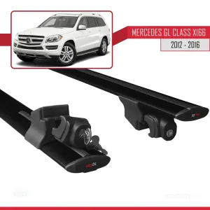 Mercedes GL (X166) 2012-2016 Arası ile uyumlu HOOK Model Anahtar Kilitli Ara Atkı Tavan Barı SİYAH thumb 5