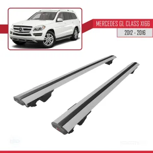 Mercedes GL (X166) 2012-2016 Arası ile uyumlu HOOK Model Anahtar Kilitli Ara Atkı Tavan Barı GRİ thumb 4