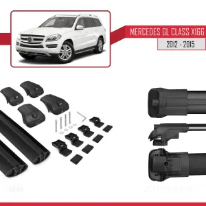 Mercedes GL (X166) 2012-2015 Arası ile uyumlu ACE-1 Ara Atkı Tavan Barı SİYAH - Görsel 5