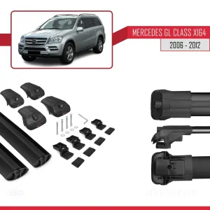 Mercedes GL (X164) 2006-2012 Arası ile uyumlu ACE-1 Ara Atkı Tavan Barı SİYAH - Görsel 5
