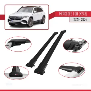 Mercedes EQB (X243) 2021 ve Sonrası ile Uyumlu FLY Model Ara Atkı Tavan Barı SİYAH - Görsel 5