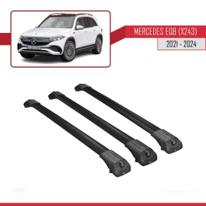 Mercedes EQB (X243) 2021 ve Sonrası ile uyumlu ACE-1 Ara Atkı Tavan Barı SİYAH 3 ADET BAR thumb 3