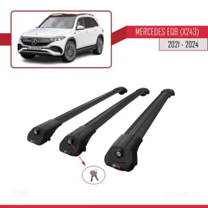 Mercedes EQB (X243) 2021 ve Sonrası ile uyumlu ACE-1 Ara Atkı Tavan Barı SİYAH 3 ADET BAR thumb 4