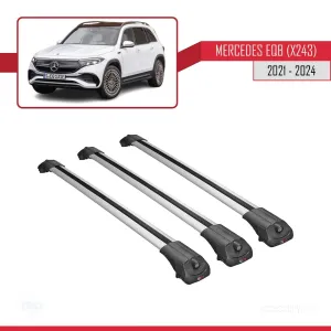 Mercedes EQB (X243) 2021 ve Sonrası ile uyumlu ACE-1 Ara Atkı Tavan Barı GRİ 3 ADET BAR thumb 3