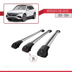 Mercedes EQB (X243) 2021 ve Sonrası ile uyumlu ACE-1 Ara Atkı Tavan Barı GRİ 3 ADET BAR thumb 4