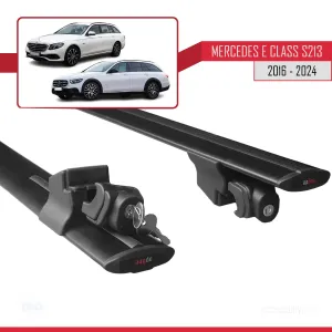 Mercedes E-Class S213 2016-2023 ile uyumlu HOOK Model Anahtar Kilitli Ara Atkı Tavan Barı SİYAH - Görsel 5