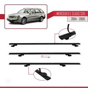 Mercedes E Class S211 2004-2009 Arası ile uyumlu Basic Model Ara Atkı Tavan Barı SİYAH 3 ADET thumb 5