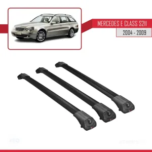 Mercedes E Class S211 2004-2009 Arası ile uyumlu ACE-1 Ara Atkı Tavan Barı SİYAH 3 ADET BAR thumb 3