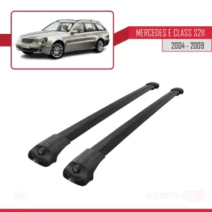 Mercedes E Class S211 2004-2009 Arası ile uyumlu ACE-1 Ara Atkı Tavan Barı SİYAH thumb 3