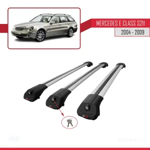 Mercedes E Class S211 2004-2009 Arası ile uyumlu ACE-1 Ara Atkı Tavan Barı GRİ 3 ADET BAR - Görsel 4