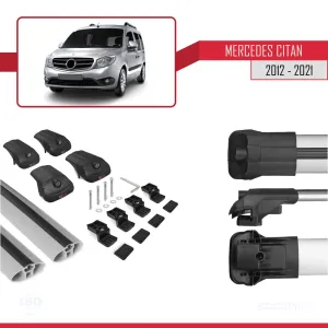 Mercedes-Benz Citan 2012-2021 (W415) ile uyumlu ACE-1 Ara Atkı Tavan Barı GRİ - Görsel 5