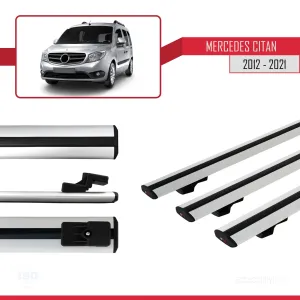 Mercedes Citan 2012-2021 (W415) Arası ile uyumlu Basic Model Ara Atkı Tavan Barı GRİ 3 ADET thumb 3