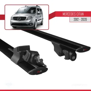 Mercedes Citan 2012-2020 (W415) Arası ile uyumlu HOOK Model Anahtar Kilitli Ara Atkı Tavan Barı SİYAH thumb 5