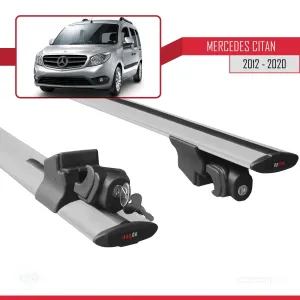 Mercedes Citan 2012-2020 (W415) Arası ile uyumlu HOOK Model Anahtar Kilitli Ara Atkı Tavan Barı GRİ thumb 5