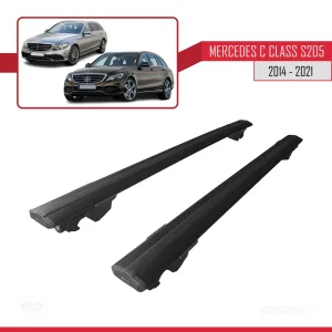 Mercedes C Class S205 2014-2021 Arası ile uyumlu HOOK Model Anahtar Kilitli Ara Atkı Tavan Barı SİYAH thumb 4