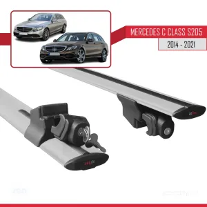 Mercedes C Class S205 2014-2021 Arası ile uyumlu HOOK Model Anahtar Kilitli Ara Atkı Tavan Barı GRİ thumb 5
