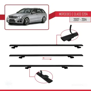 Mercedes C Class (S204) 2007-2014 Arası ile uyumlu Basic Model Ara Atkı Tavan Barı SİYAH 3 ADET thumb 5