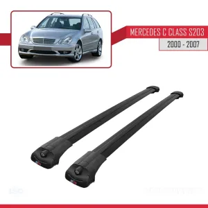 Mercedes C Class (S203) 2000-2007 Arası ile uyumlu ACE-1 Ara Atkı Tavan Barı SİYAH - Görsel 3
