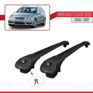 Mercedes C Class (S203) 2000-2007 Arası ile uyumlu ACE-1 Ara Atkı Tavan Barı SİYAH - Görsel 4