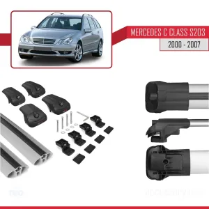 Mercedes C Class (S203) 2000-2007 Arası ile uyumlu ACE-1 Ara Atkı Tavan Barı GRİ - Görsel 5