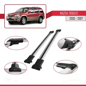 Mazda Tribute 2000-2007 Arası ile Uyumlu FLY Model Ara Atkı Tavan Barı GRİ - Görsel 5
