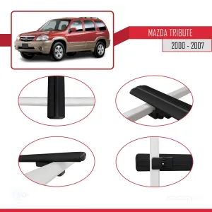 Mazda Tribute 2000-2007 Arası ile Uyumlu Basic Model Ara Atkı Tavan Barı SİYAH 3 ADET - Görsel 4