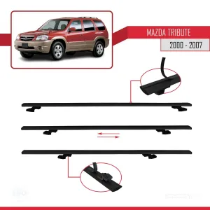 Mazda Tribute 2000-2007 Arası ile Uyumlu Basic Model Ara Atkı Tavan Barı SİYAH 3 ADET - Görsel 5