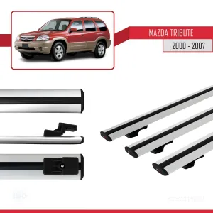 Mazda Tribute 2000-2007 Arası ile Uyumlu Basic Model Ara Atkı Tavan Barı GRİ 3 ADET thumb 3