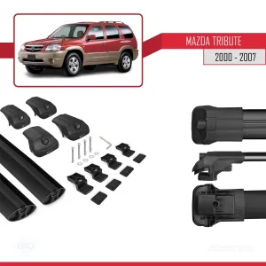 Mazda Tribute 2000-2007 Arası ile Uyumlu ACE-1 Ara Atkı Tavan Barı SİYAH thumb 5