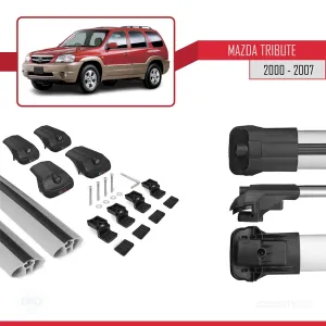 Mazda Tribute 2000-2007 Arası ile Uyumlu ACE-1 Ara Atkı Tavan Barı GRİ thumb 5