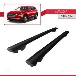 Mazda CX-9 2016-2023 ile uyumlu HOOK Model Anahtar Kilitli Ara Atkı Tavan Barı SİYAH - Görsel 4