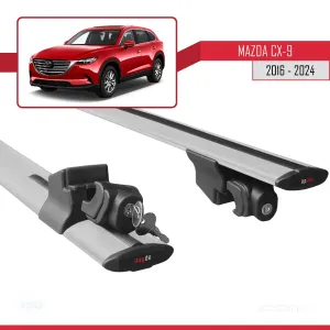 Mazda CX-9 2016-2023 ile uyumlu HOOK Model Anahtar Kilitli Ara Atkı Tavan Barı GRİ - Görsel 5