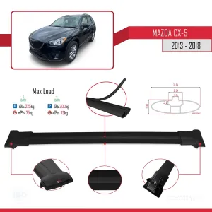 Mazda CX-5 2013-2018 Arası ile Uyumlu FLY Model Ara Atkı Tavan Barı SİYAH 3 ADET BAR thumb 4