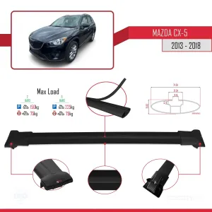 Mazda CX-5 2013-2018 Arası ile uyumlu FLY Model Ara Atkı Tavan Barı SİYAH - Görsel 4