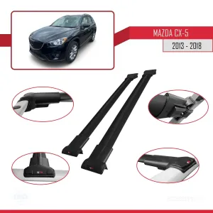 Mazda CX-5 2013-2018 Arası ile uyumlu FLY Model Ara Atkı Tavan Barı SİYAH - Görsel 5