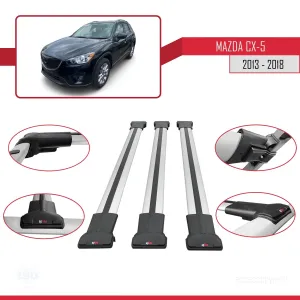 Mazda CX-5 2013-2018 Arası ile Uyumlu FLY Model Ara Atkı Tavan Barı GRİ 3 ADET BAR - Görsel 5