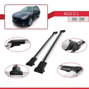 Mazda CX-5 2013-2018 Arası ile uyumlu FLY Model Ara Atkı Tavan Barı GRİ thumb 5