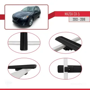Mazda CX-5 2013-2018 Arası ile uyumlu Basic Model Ara Atkı Tavan Barı SİYAH 3 ADET thumb 4