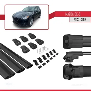 Mazda CX-5 2013-2018 Arası ile uyumlu ACE-1 Ara Atkı Tavan Barı SİYAH 3 ADET BAR - Görsel 5