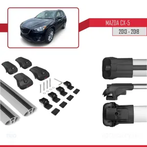 Mazda CX-5 2013-2018 Arası ile uyumlu ACE-1 Ara Atkı Tavan Barı GRİ - Görsel 5