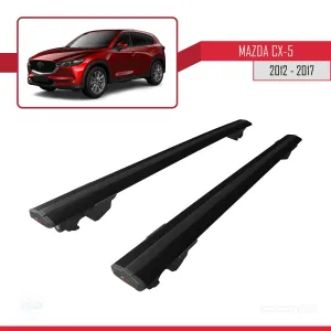 Mazda CX-5 2012-2017 Arası ile uyumlu HOOK Model Anahtar Kilitli Ara Atkı Tavan Barı SİYAH - Görsel 4