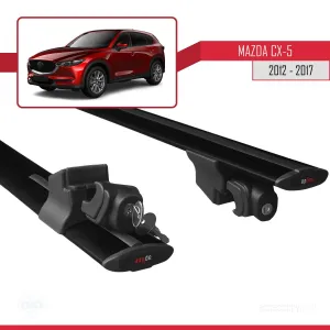 Mazda CX-5 2012-2017 Arası ile uyumlu HOOK Model Anahtar Kilitli Ara Atkı Tavan Barı SİYAH - Görsel 5