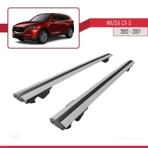 Mazda CX-5 2012-2017 Arası ile uyumlu HOOK Model Anahtar Kilitli Ara Atkı Tavan Barı GRİ - Görsel 4
