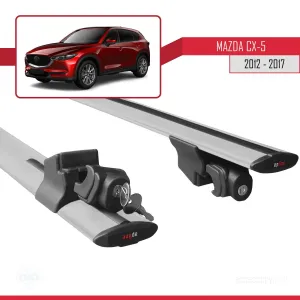 Mazda CX-5 2012-2017 Arası ile uyumlu HOOK Model Anahtar Kilitli Ara Atkı Tavan Barı GRİ - Görsel 5
