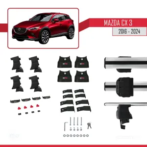 Mazda Cx-3 2016 ve Sonrası ile uyumlu ACE-4 Ara Atkı Tavan Barı GRİ thumb 5