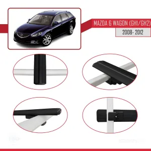 Mazda 6 Wagon (GH1/GH2) 2008-2012 Arası ile uyumlu Basic Model Ara Atkı Tavan Barı SİYAH 3 ADET - Görsel 4