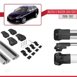 Mazda 6 Wagon (GH1/GH2) 2008-2012 Arası ile uyumlu ACE-1 Ara Atkı Tavan Barı GRİ - Görsel 5